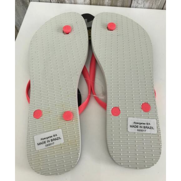 NWT Havaianas DISNEY Minnie Mouse Bow Black Flip Flops Rubber Sandals 11/12 - Picture 5 of 5